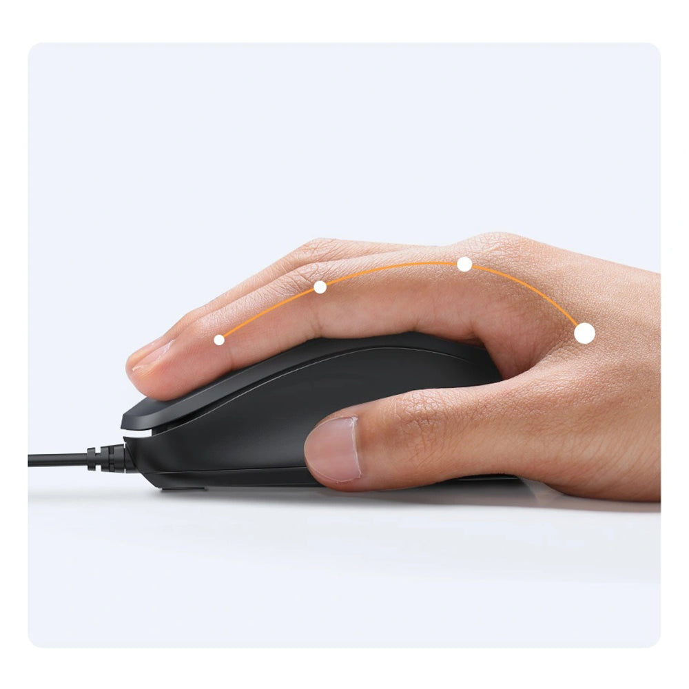 Mouse Wired USB UGREEN MU007, 1200DPI, 1.5m, Čierny