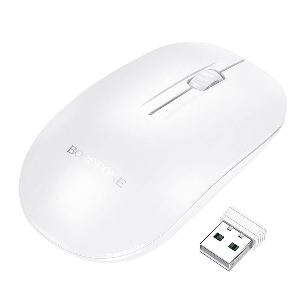 Bezdrôtová myš Borofone BG14 Planet, 1000DPI, BT / Wi-Fi, Biela