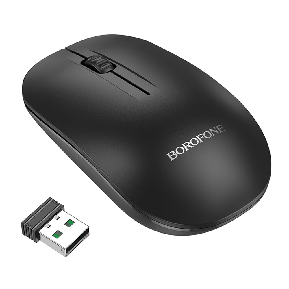 Bezdrôtová myš Borofone BG14 Planet, 1000DPI, BT / Wi-Fi, Čierna