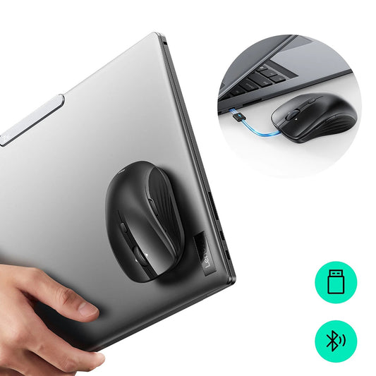 Bezdrôtová myš ESR MagMouse, 800DPI - 4800DPI, čierna