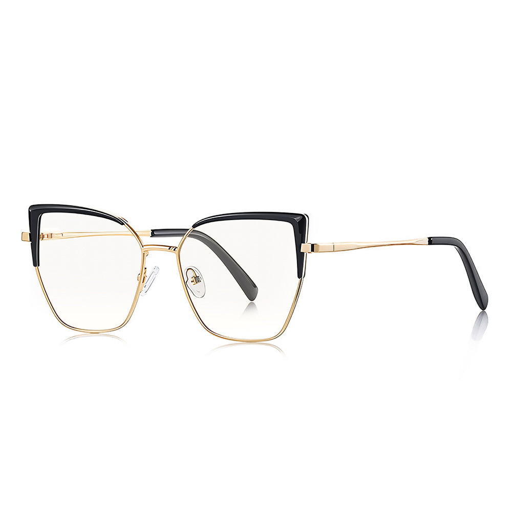 Techsuit 3156 Women's Computer Glasses, Anti-Blue Light, Black Gold