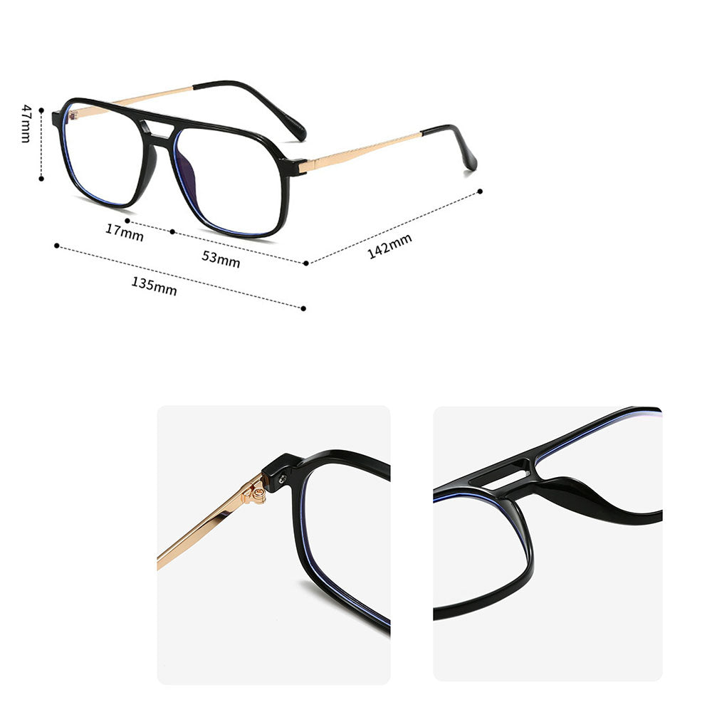 Unisex počítačové okuliare Techsuit 83092, proti modrému svetlu, čierno-strieborné