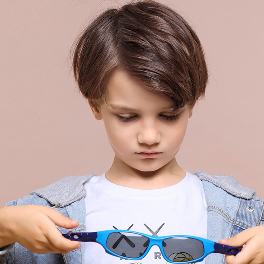 Detské športové slnečné okuliare Techsuit 816-C3, polarizované, ružovo-zelené