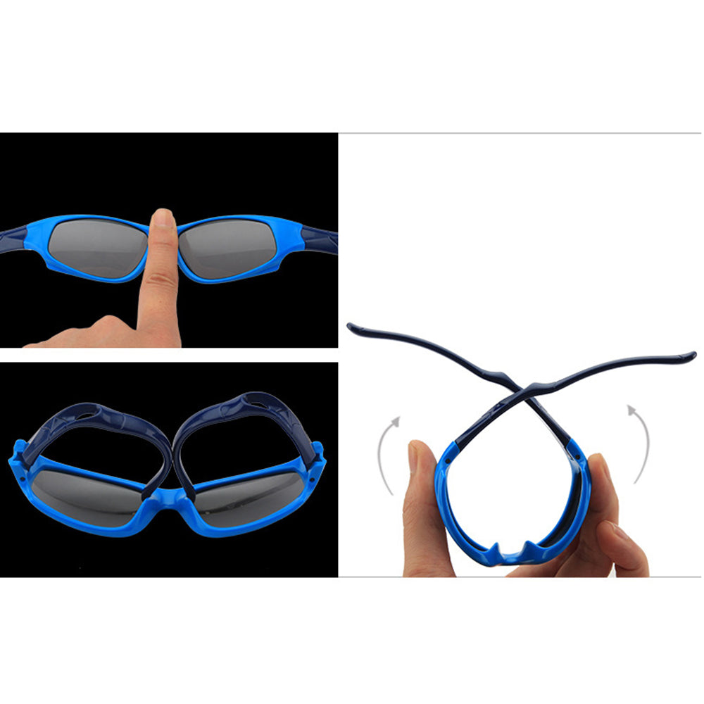 Detské športové slnečné okuliare Techsuit 816-C3, polarizované, ružovo-zelené