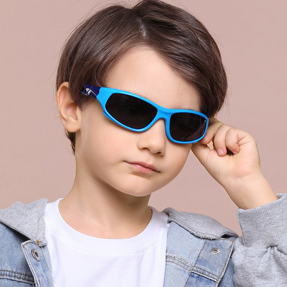Detské športové slnečné okuliare Techsuit 816-C5, polarizované, modro-žlté