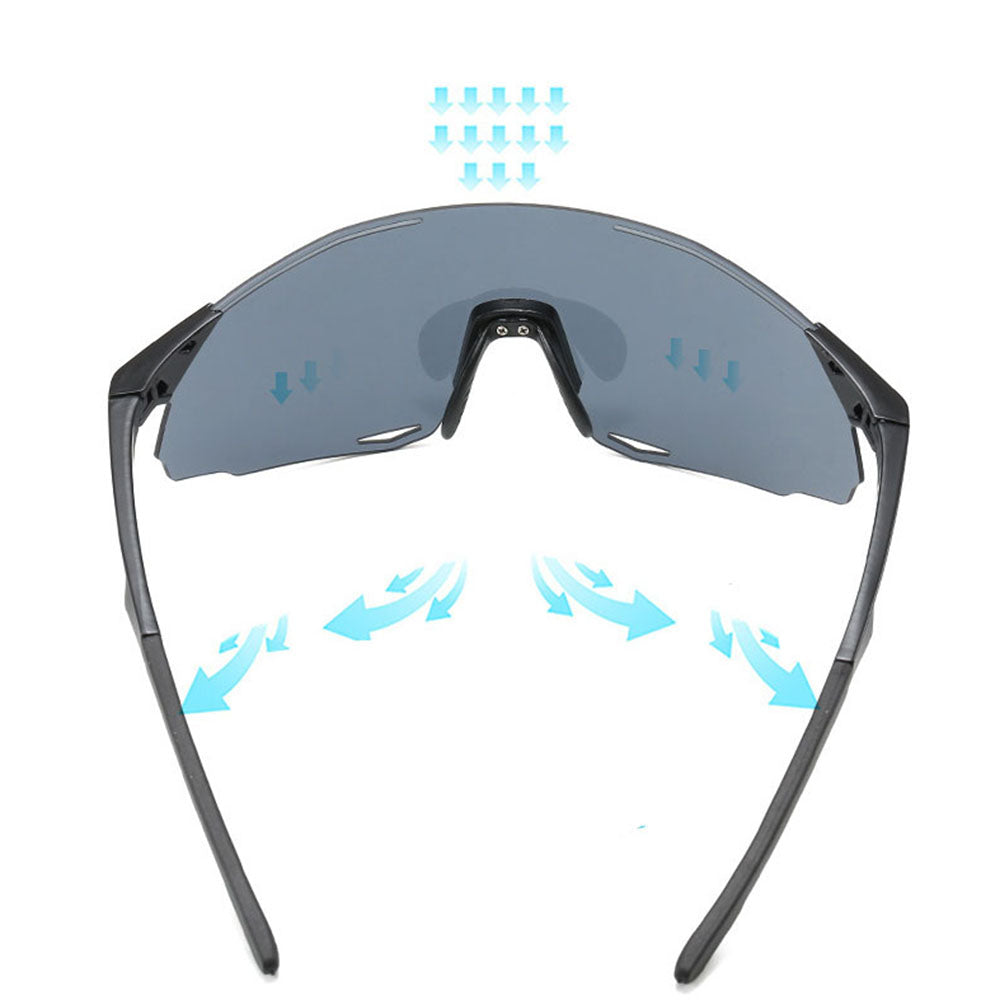 Unisex cyklistické okuliare Techsuit 8853, čierno-sivé