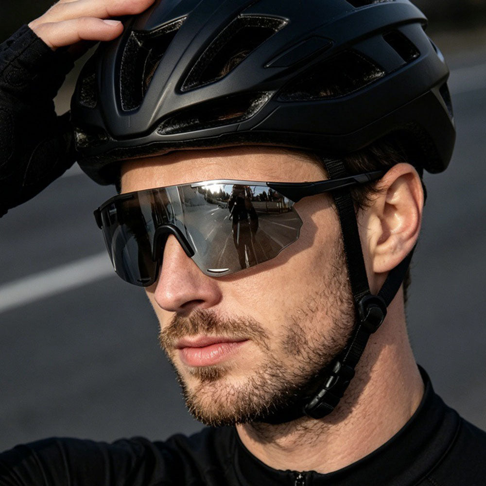 Unisex cyklistické okuliare Techsuit 8853, čierno-sivé