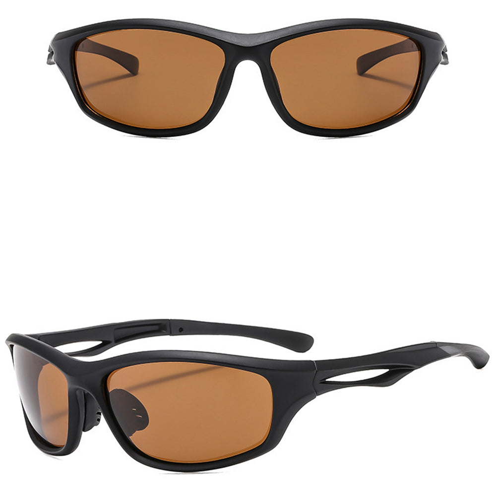 Unisex cyklistické okuliare Techsuit 9309, polarizované, čierno-hnedé