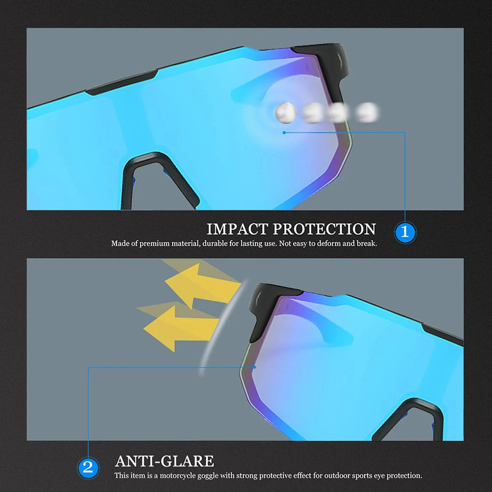 Unisex Cycling Glasses Techsuit 9337, UV Protection, Black Blue