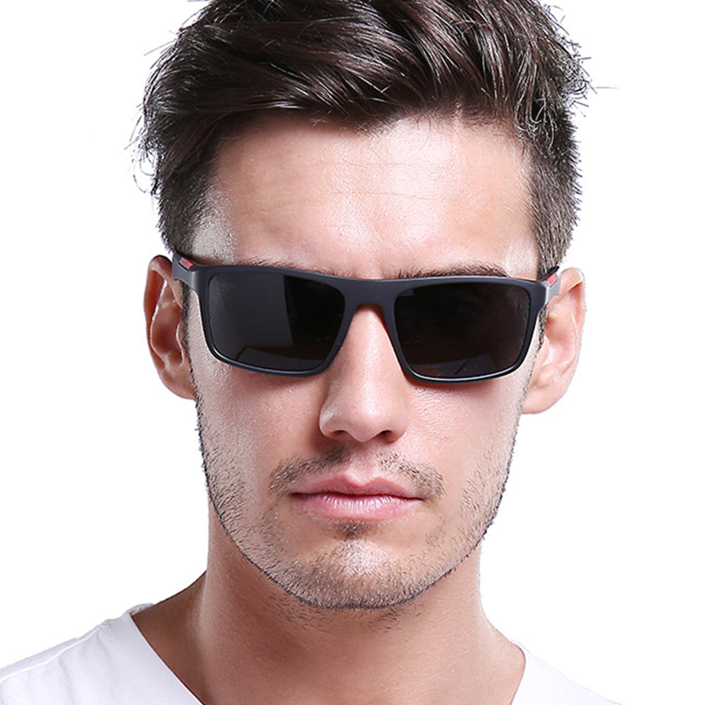 Pánske slnečné okuliare Techsuit TR90 (MM101), polarizované, UV ochrana, modro-červené