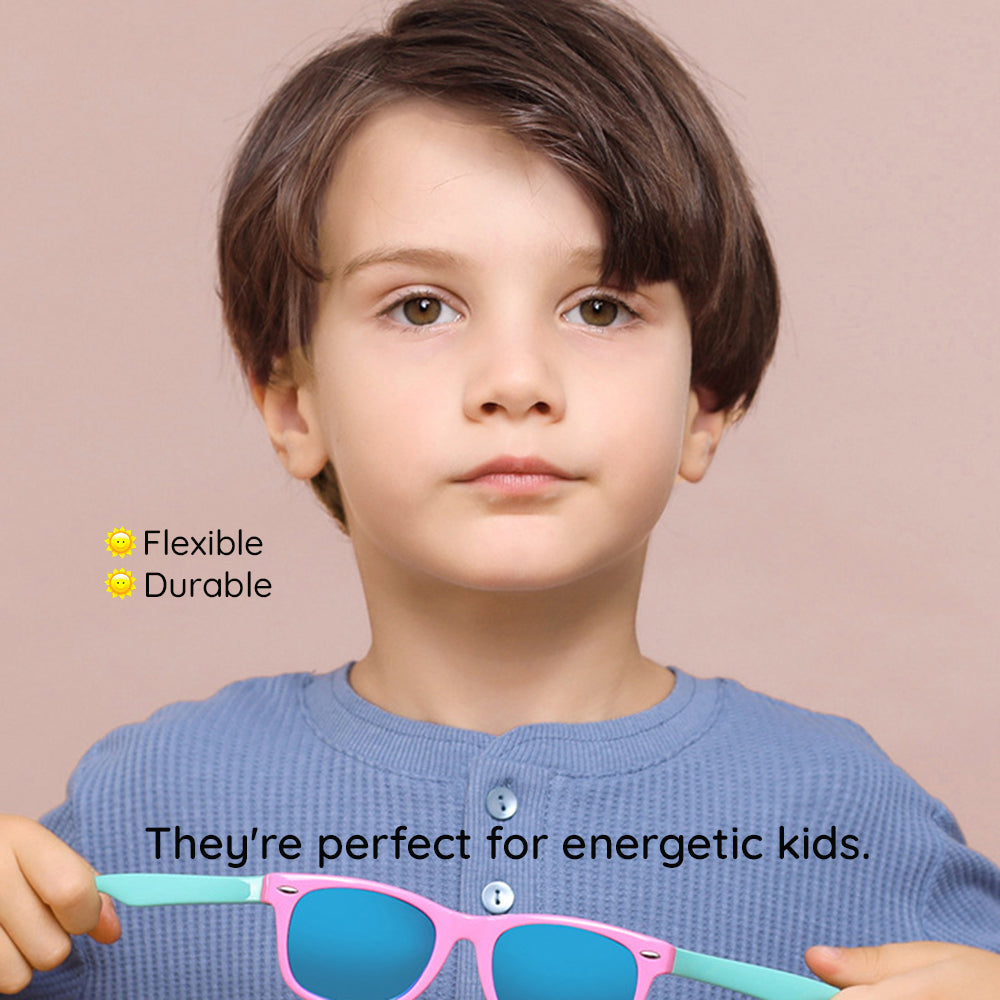 Detské slnečné okuliare Techsuit D802, polarizované, UV ochrana, čierno-modré
