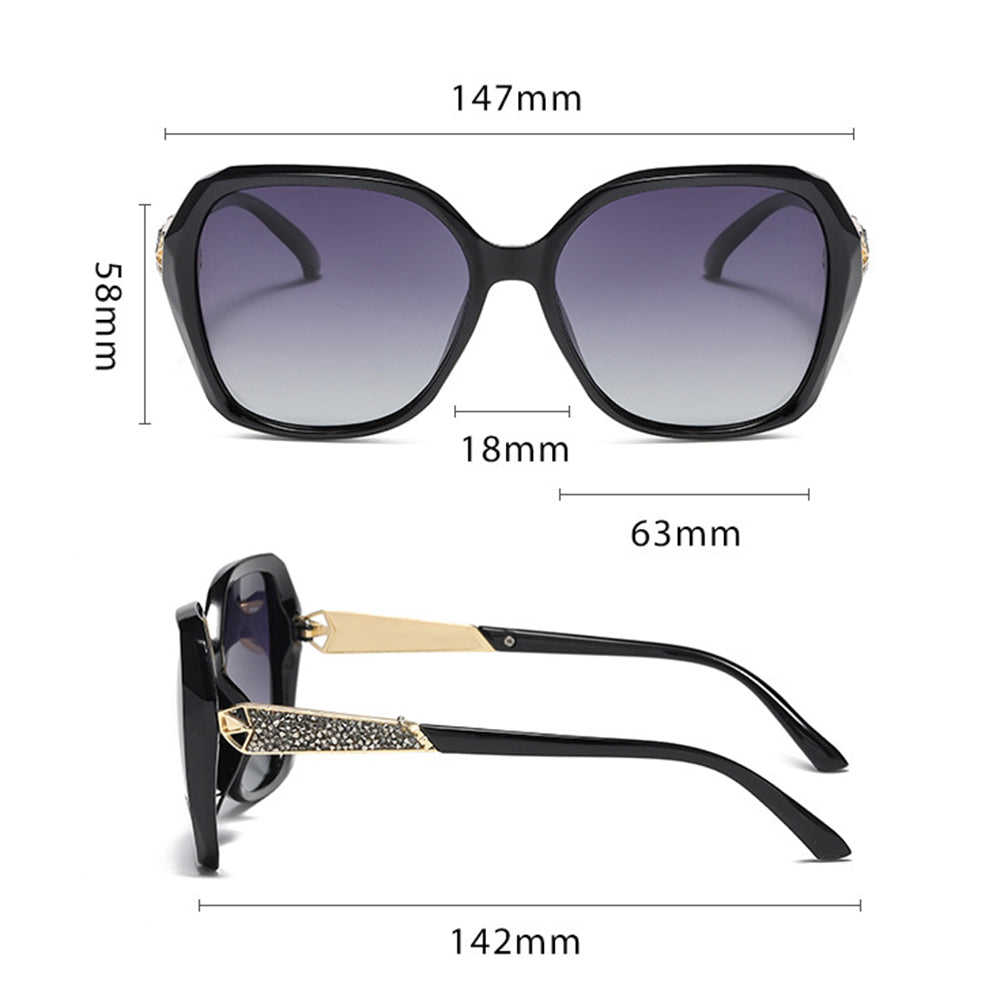 Dámske slnečné okuliare Techsuit 5599, polarizované, UV ochrana, čierno-sivé