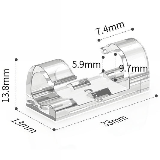 Organizér káblov CableCreation CT1001, Sada 50 kusov, Priehľadný