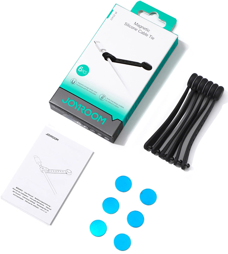 Organizátor káblov Joyroom JR-ZS422, Magnetický, Sada 6 kusov, Čierny