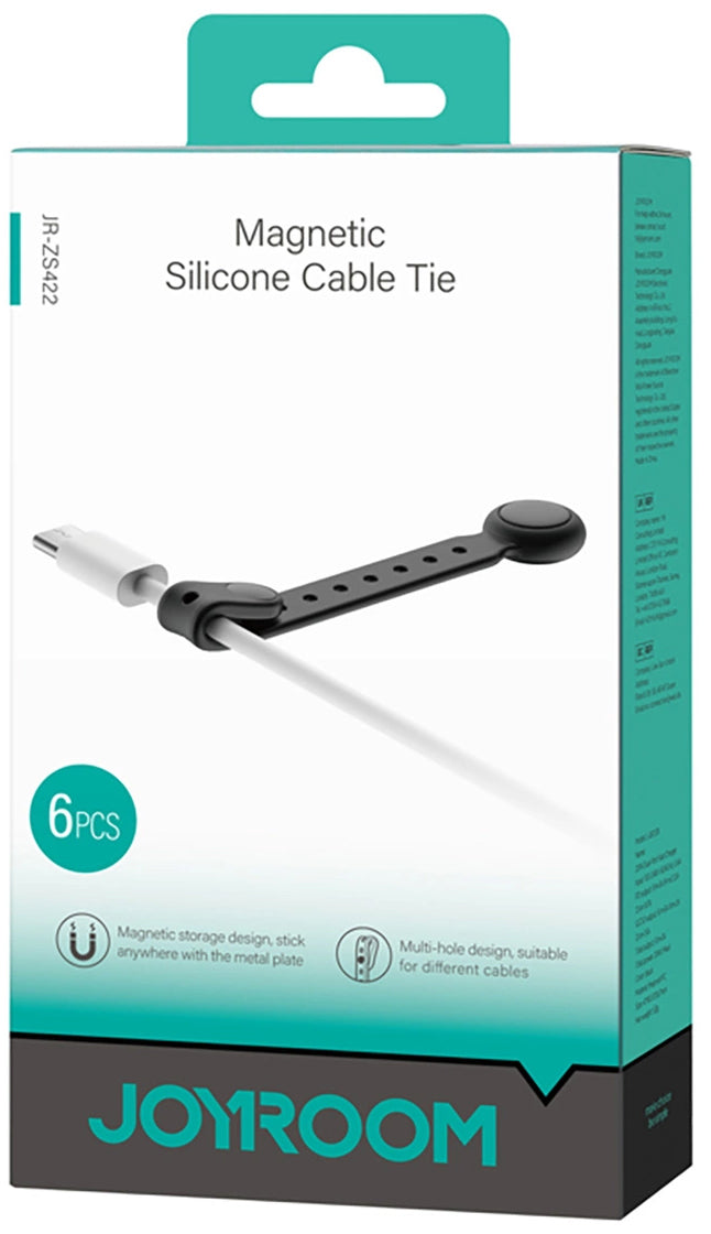 Organizátor káblov Joyroom JR-ZS422, Magnetický, Sada 6 kusov, Čierny