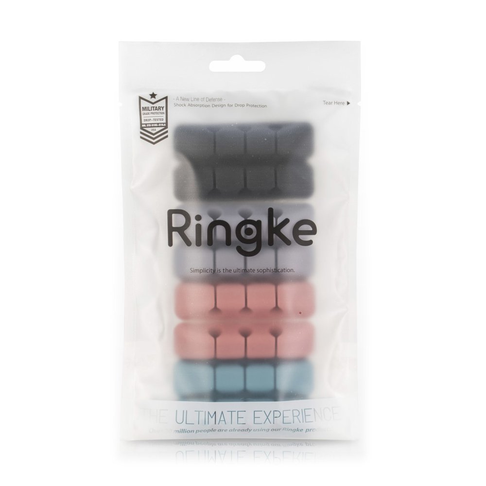 Organizátor káblov Ringke, Sada 4 kusy, Čierna