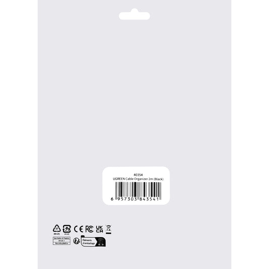 Organizér káblov UGREEN LP124, suchý zips, 2 m, čierny