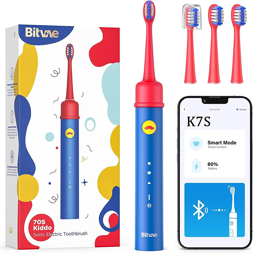 Elektrická zubná kefka Bitvae BVK7S Kids, Modro-červená