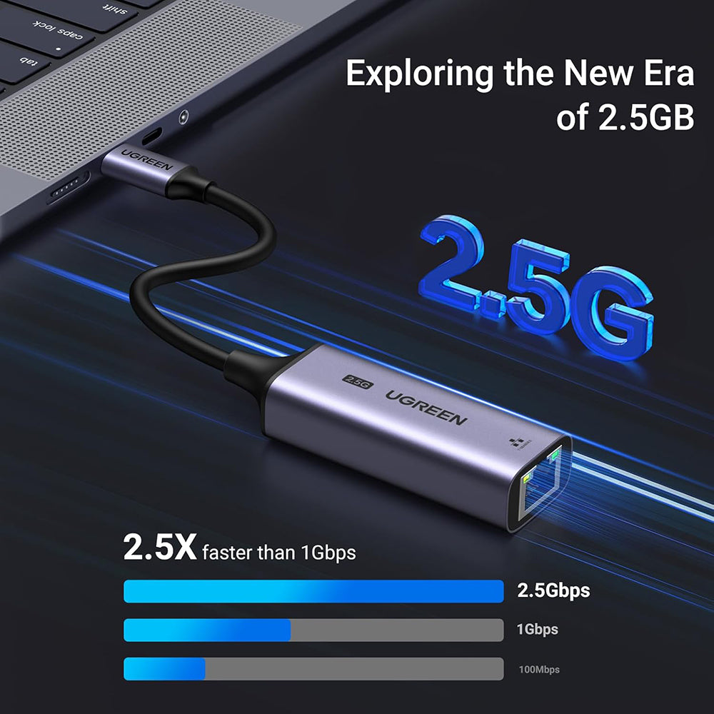 Sieťová karta UGREEN CM648 (25052), RJ45, USB-C, Sivá
