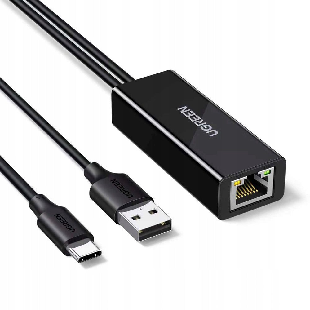 Sieťová karta UGREEN CR110 (75535), RJ45, USB / USB-C, Čierna