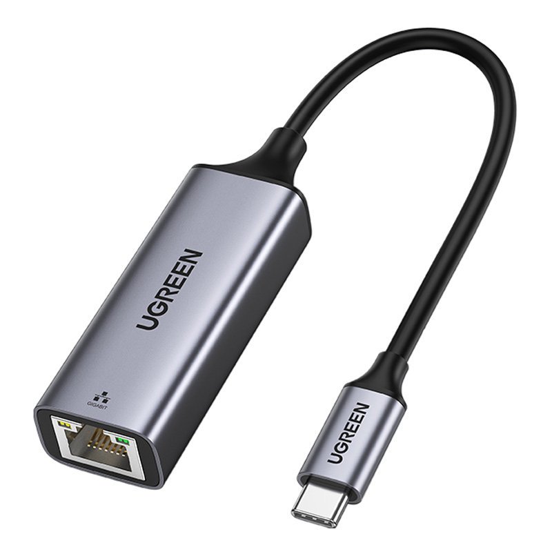 Sieťová karta UGREEN CM199, RJ45, USB-C, sivá
