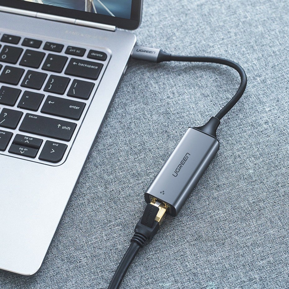 Sieťová karta UGREEN CM199, RJ45, USB-C, sivá