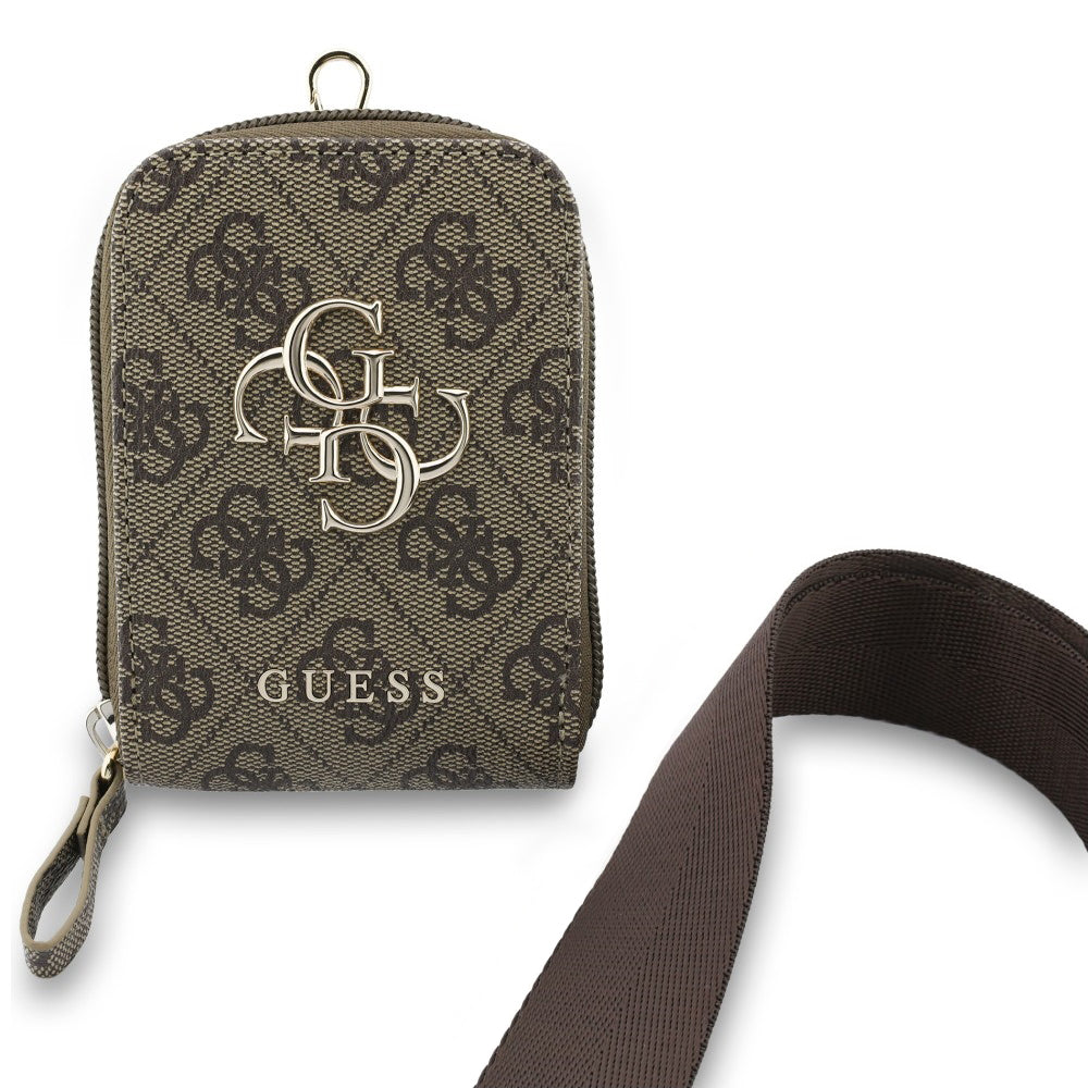 Peňaženka a Šnúrka na Telefón Guess 4G Metal Logo, Hnedá