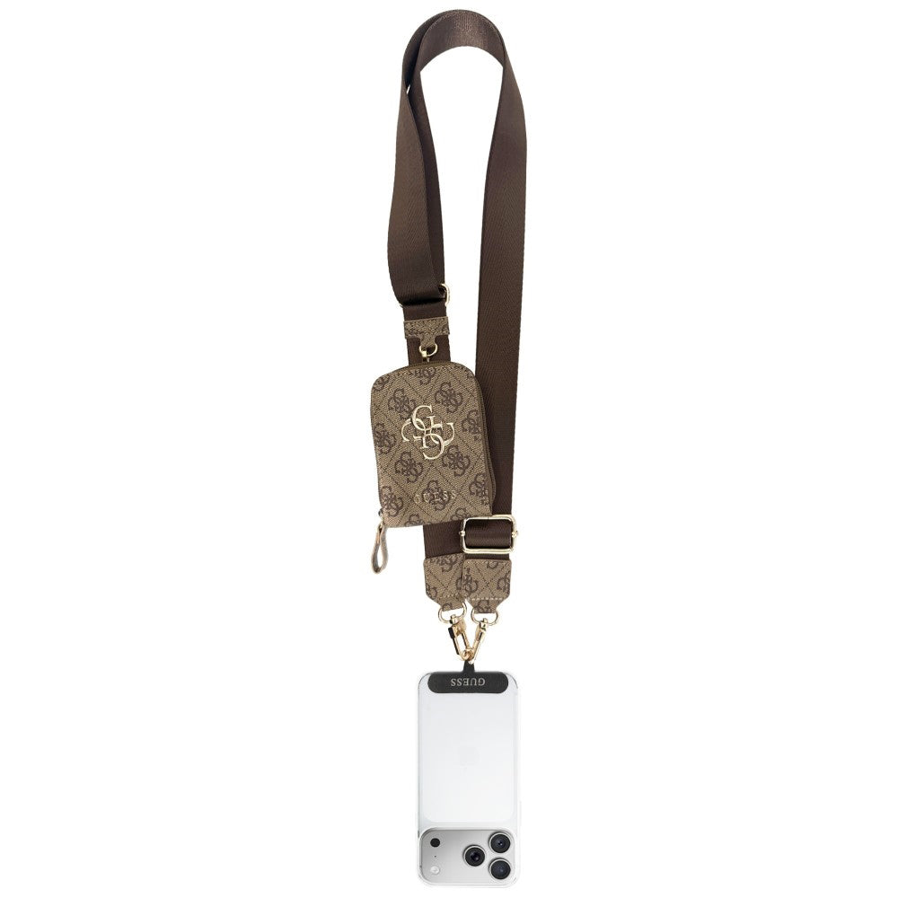 Peňaženka a Šnúrka na Telefón Guess 4G Metal Logo, Hnedá