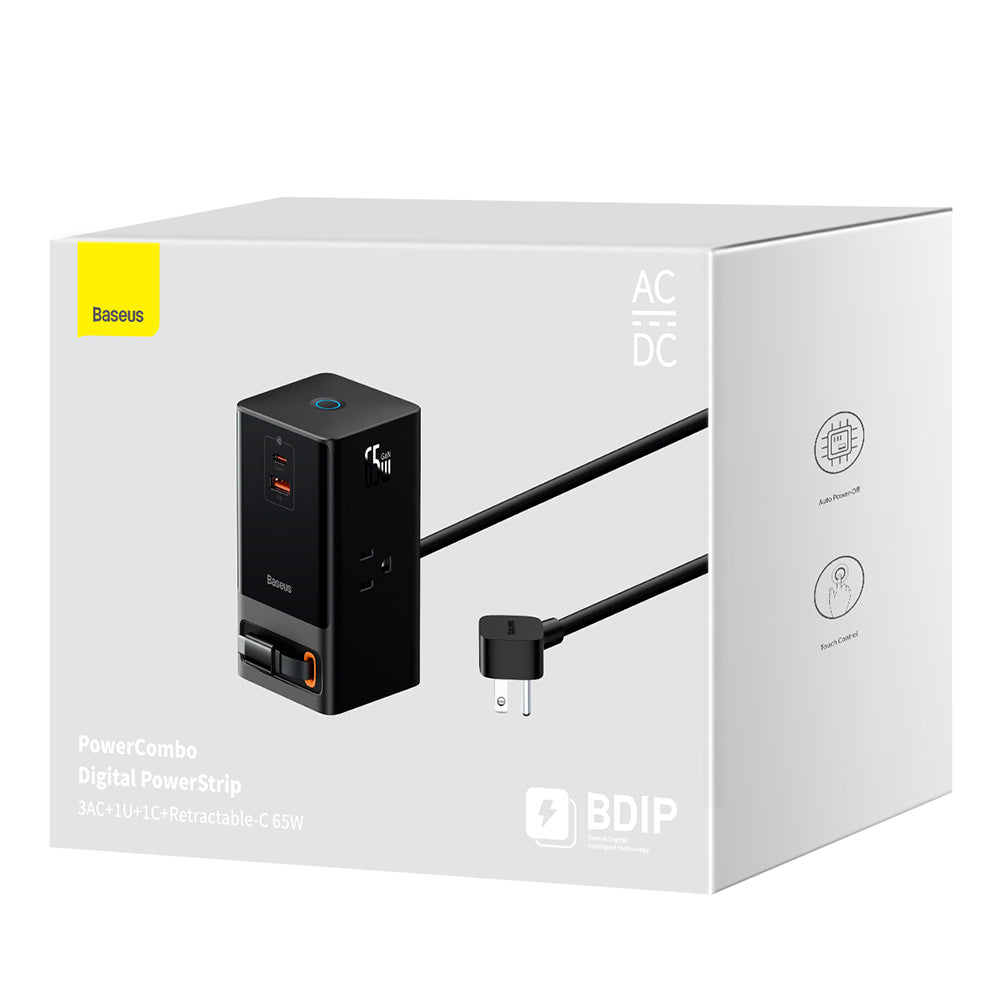 Predlžovačka Baseus PowerCombo US, 3 x Zásuvky, Čierna PSLR000101
