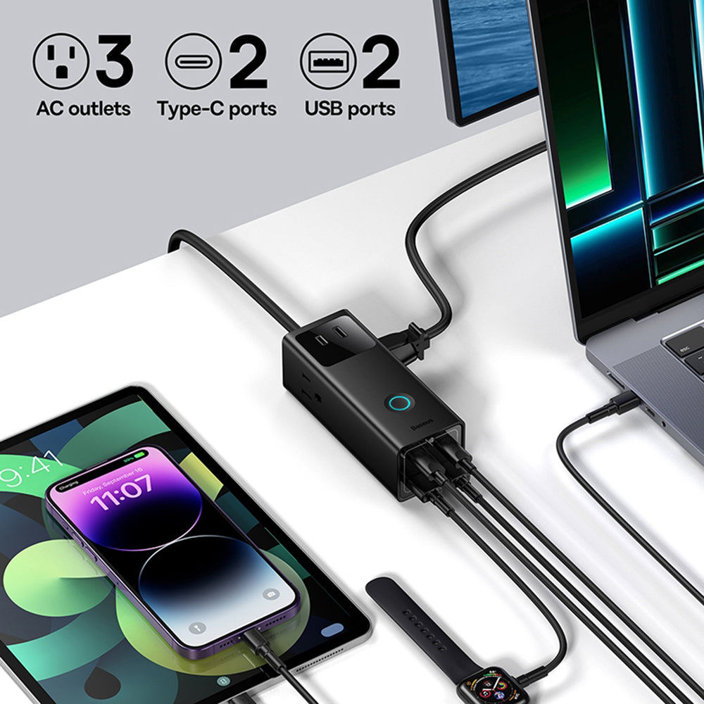 Predlžovačka Baseus PowerCombo US, 3 x Zásuvka, Čierna PSLA020101