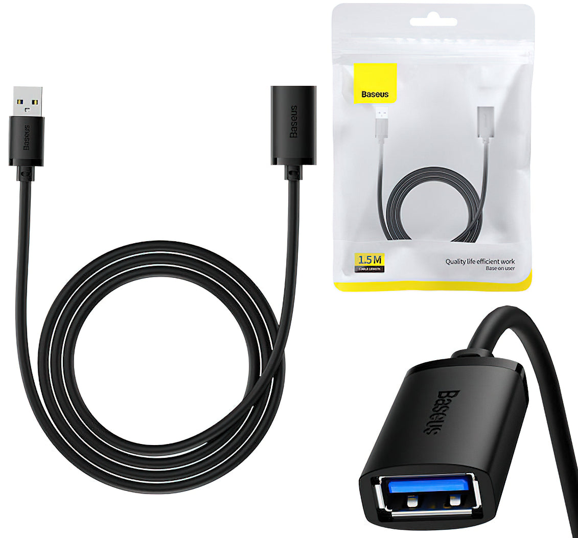 Predlžovací kábel USB 3.0 Baseus AirJoy Series, 1.5m, Čierny B00631103111-02