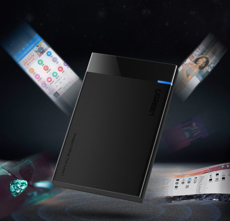 Rack UGREEN US221 pre HDD / SSD SATA 2.5inch, USB 3.2, Čierny
