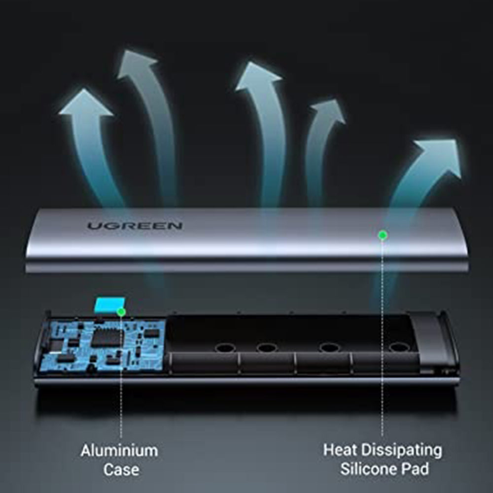 Rack UGREEN CM400 (10902) pre SSD M.2 NVMe, Sivý
