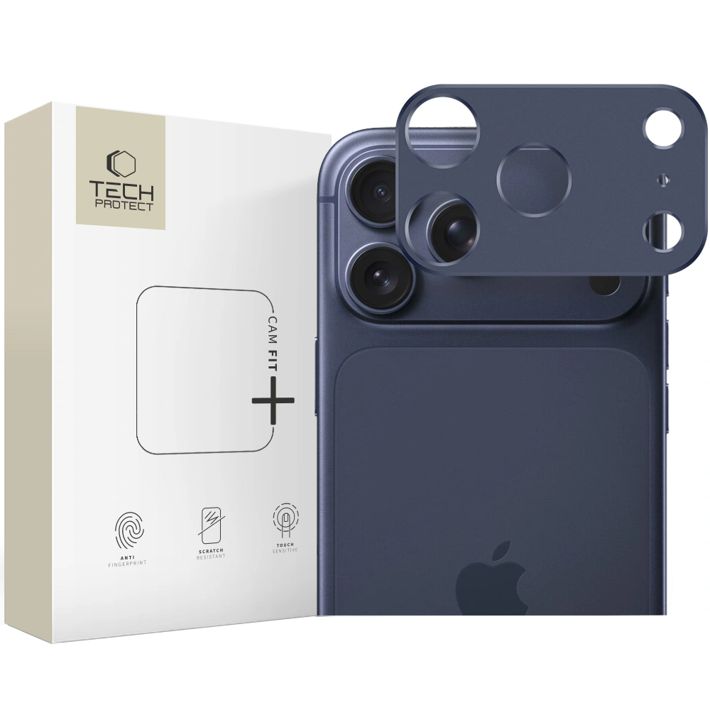 Rám ochrany zadnej kamery Tech-Protect Camalloy Fit+ pre Apple iPhone 17 Pro Max, Hliník, Námornícka modrá