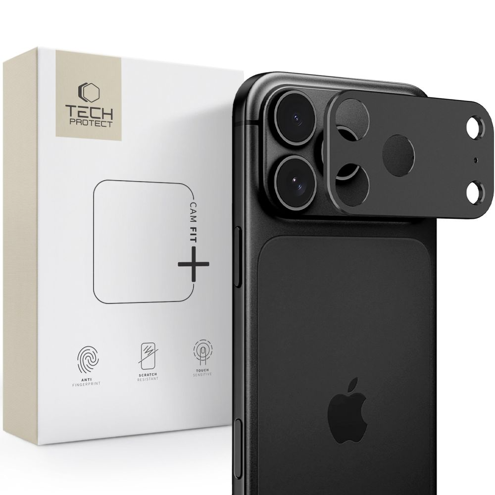 Ochranný rámik zadnej kamery Tech-Protect Camalloy Fit+ pre Apple iPhone 18 Pro, hliník, čierna