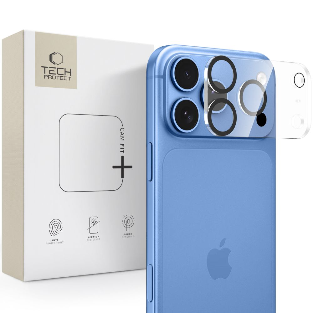 Ochranný rámik zadnej kamery Tech-Protect Cam Fit+ pre Apple iPhone 18 Pro Max, tvrdené sklo, priehľadný