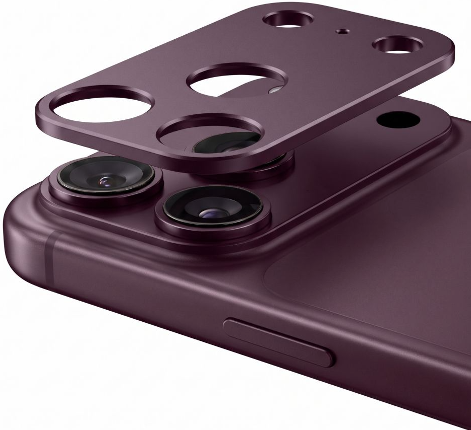 Ochranný rám zadného fotoaparátu Tech-Protect Camalloy Fit+ pre Apple iPhone 18 Pro, hliníkový, bordový