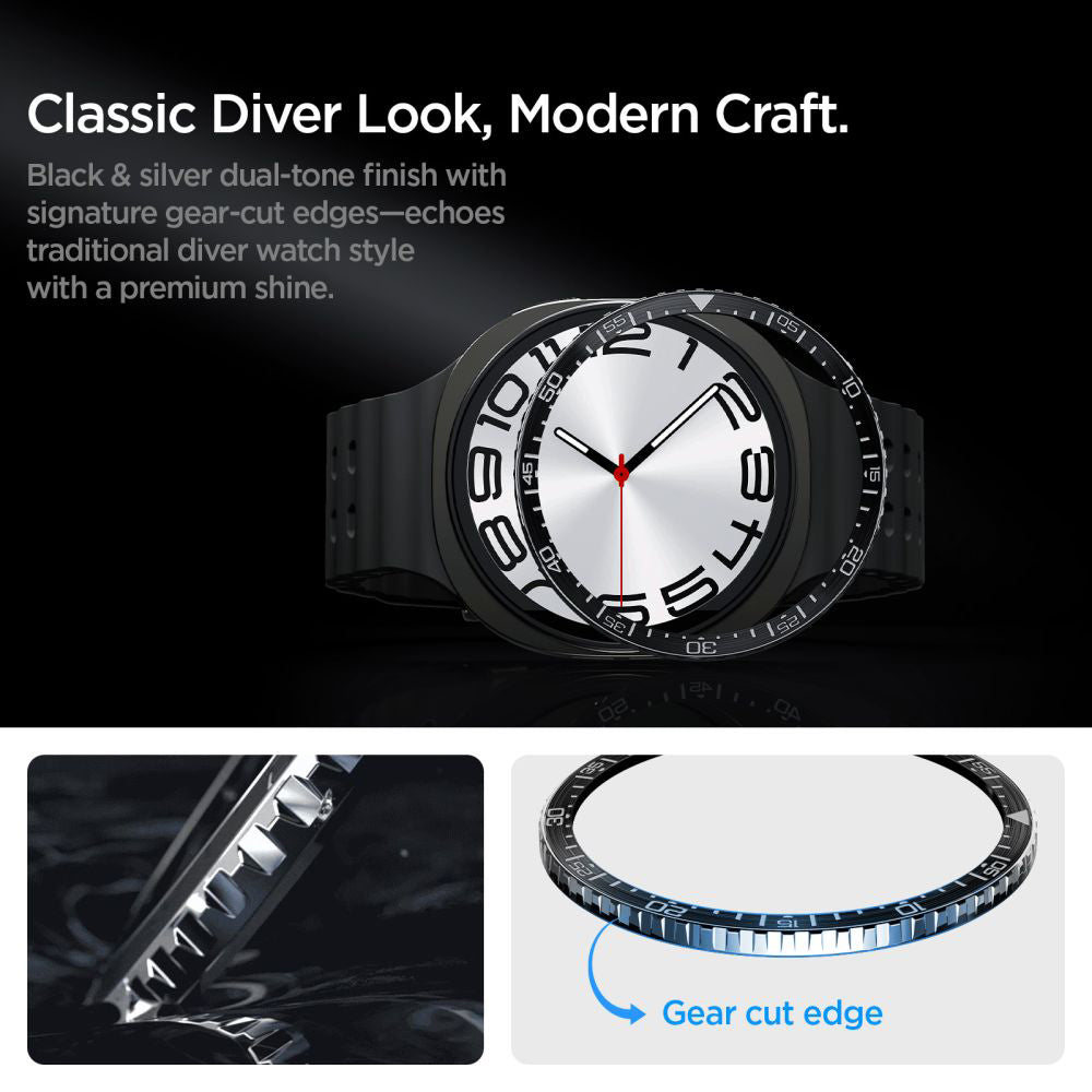 Rám Ochrany Spigen Tune Diver pre Samsung Galaxy Watch8 44mm, Čierna ACS10008