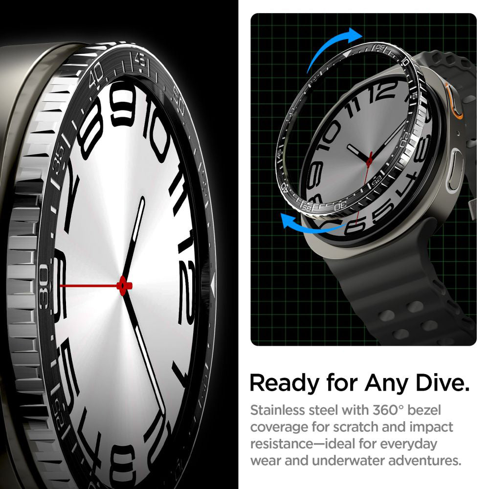 Rám Ochrany Spigen Tune Diver pre Samsung Galaxy Watch8 44mm, Čierna ACS10008