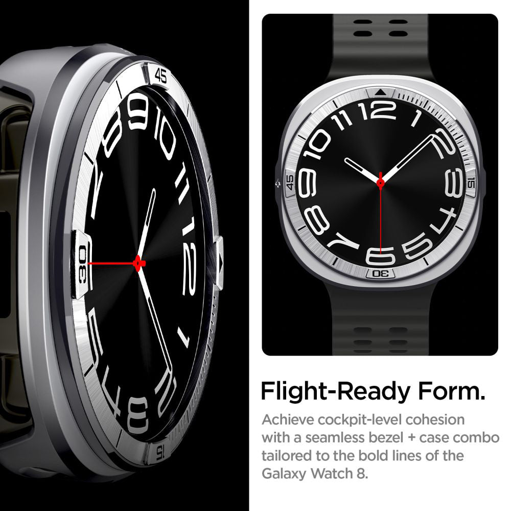 Spigen Tune Pro Pilot Protection Frame for Samsung Galaxy Watch8 44mm, Silver ACS10011