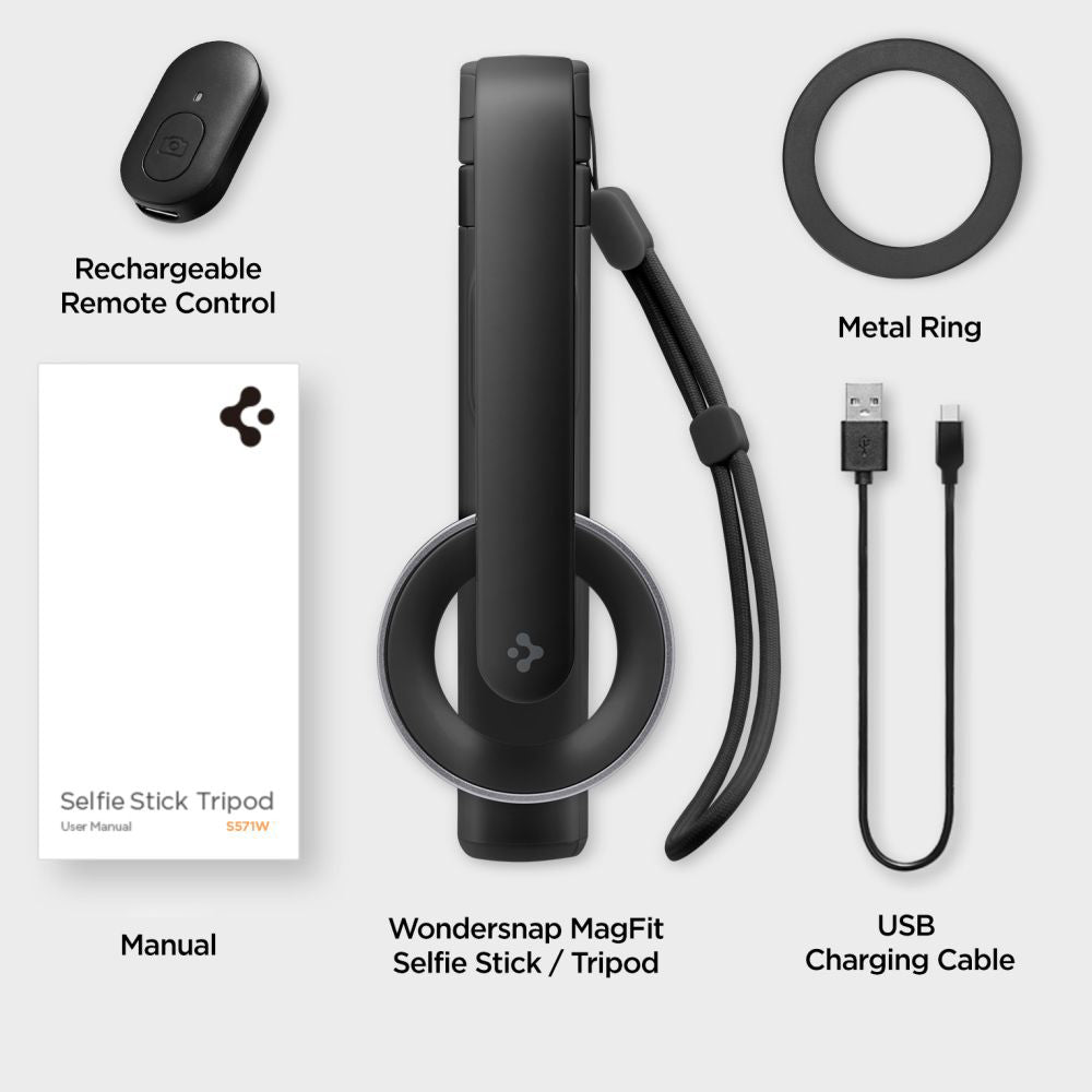 Selfie Stick Bluetooth Spigen S571W, Univerzálny, Čierny