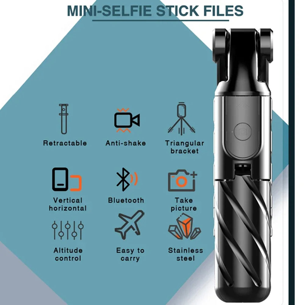 Selfie Stick Bluetooth Techsuit K03, Univerzálny, Čierny