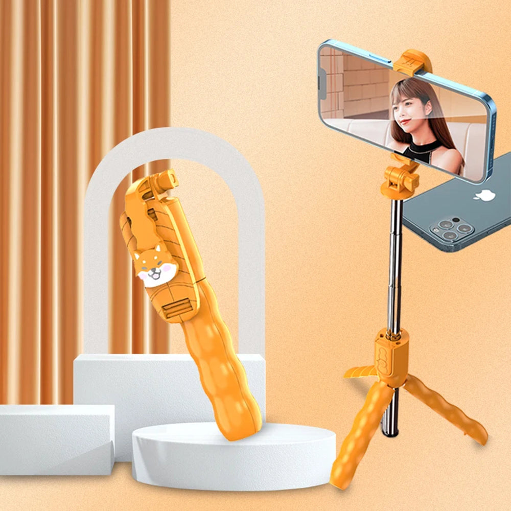 Selfie Stick Bluetooth Techsuit KT01, Univerzálny, Oranžový