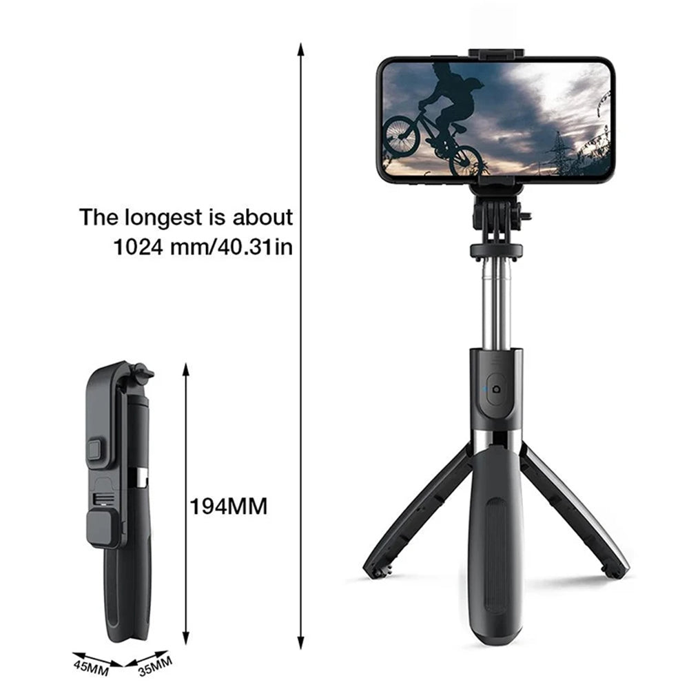 Selfie Stick Bluetooth Techsuit L02s, Univerzálny, Čierny
