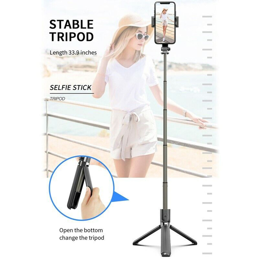 Selfie Stick Bluetooth Techsuit L08, Univerzálny, Čierny