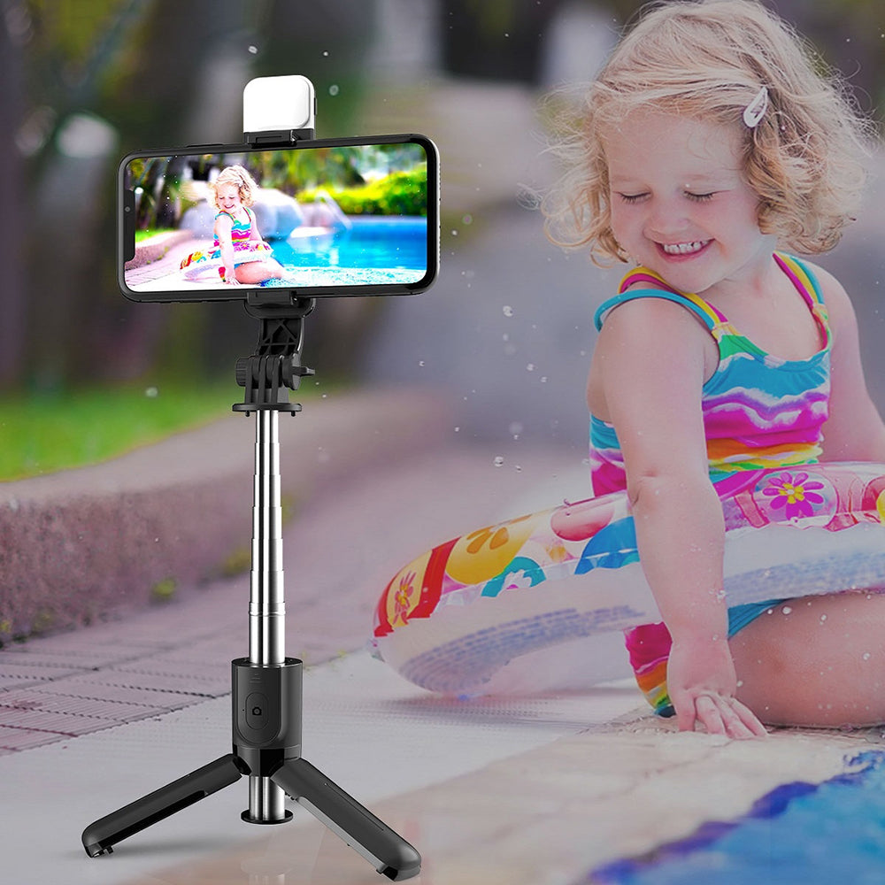 Selfie Stick Bluetooth Techsuit L11s, Univerzálny, Čierny