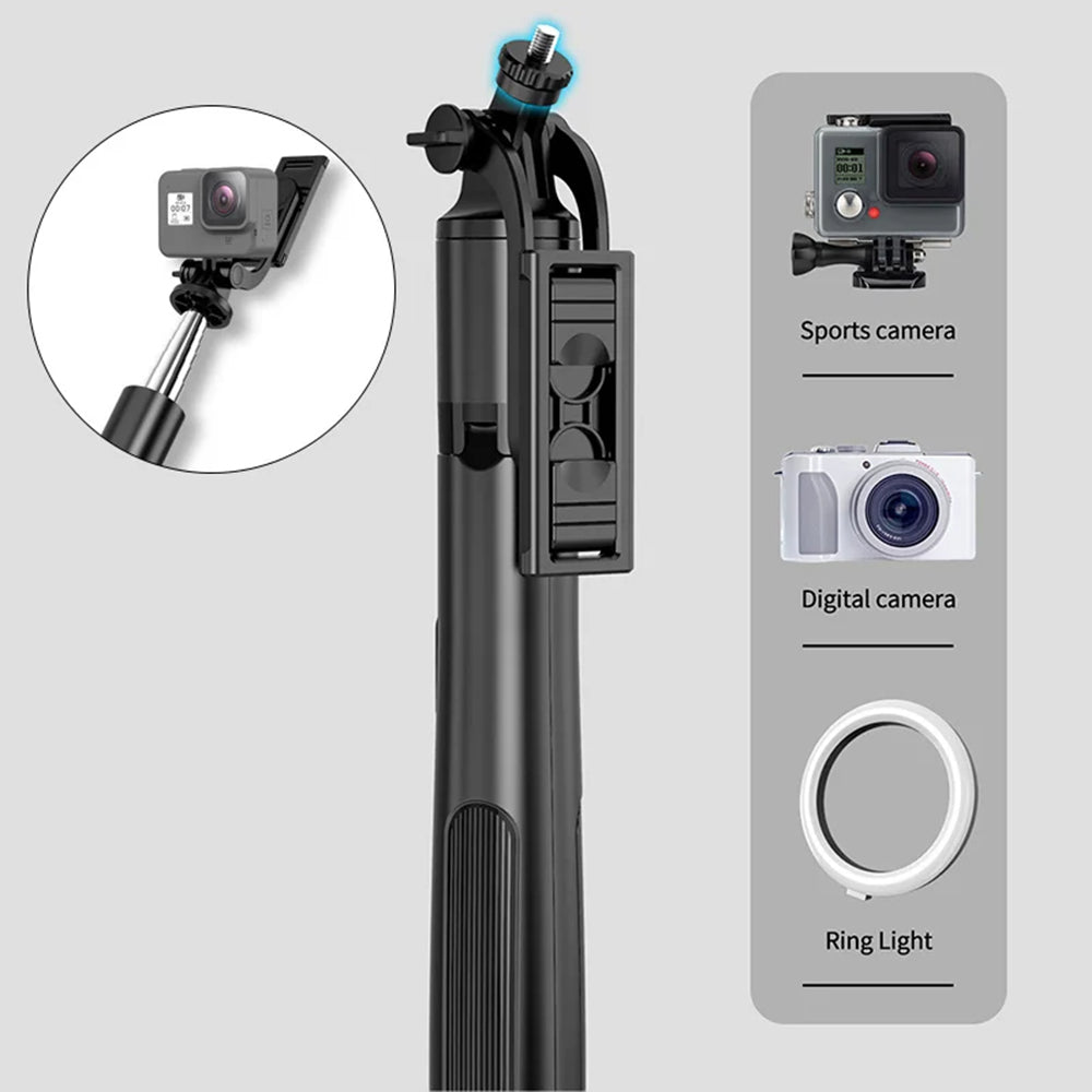 Selfie Stick Bluetooth Techsuit Q05, Univerzálny, Čierny