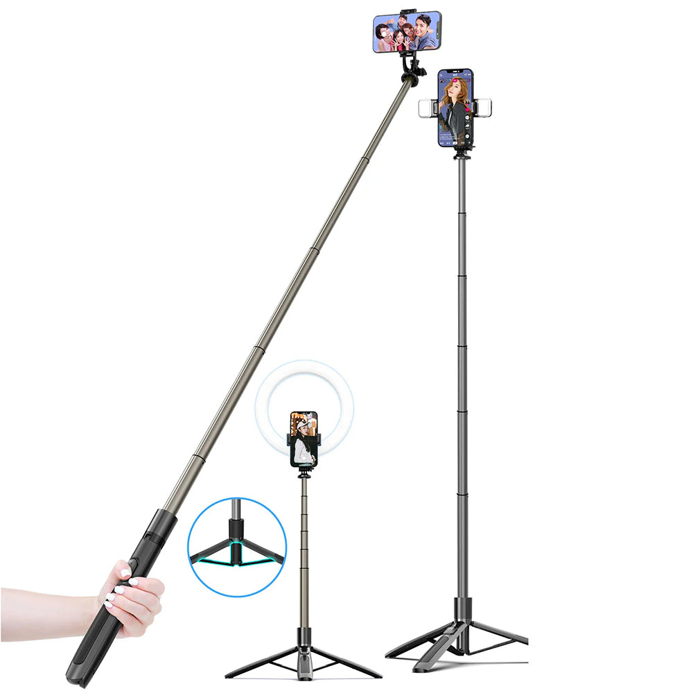 Selfie Stick Bluetooth Techsuit Q06, Univerzálny, Čierny