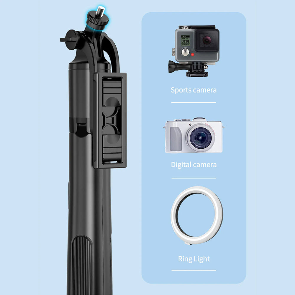 Selfie Stick Bluetooth Techsuit Q06, Univerzálny, Čierny