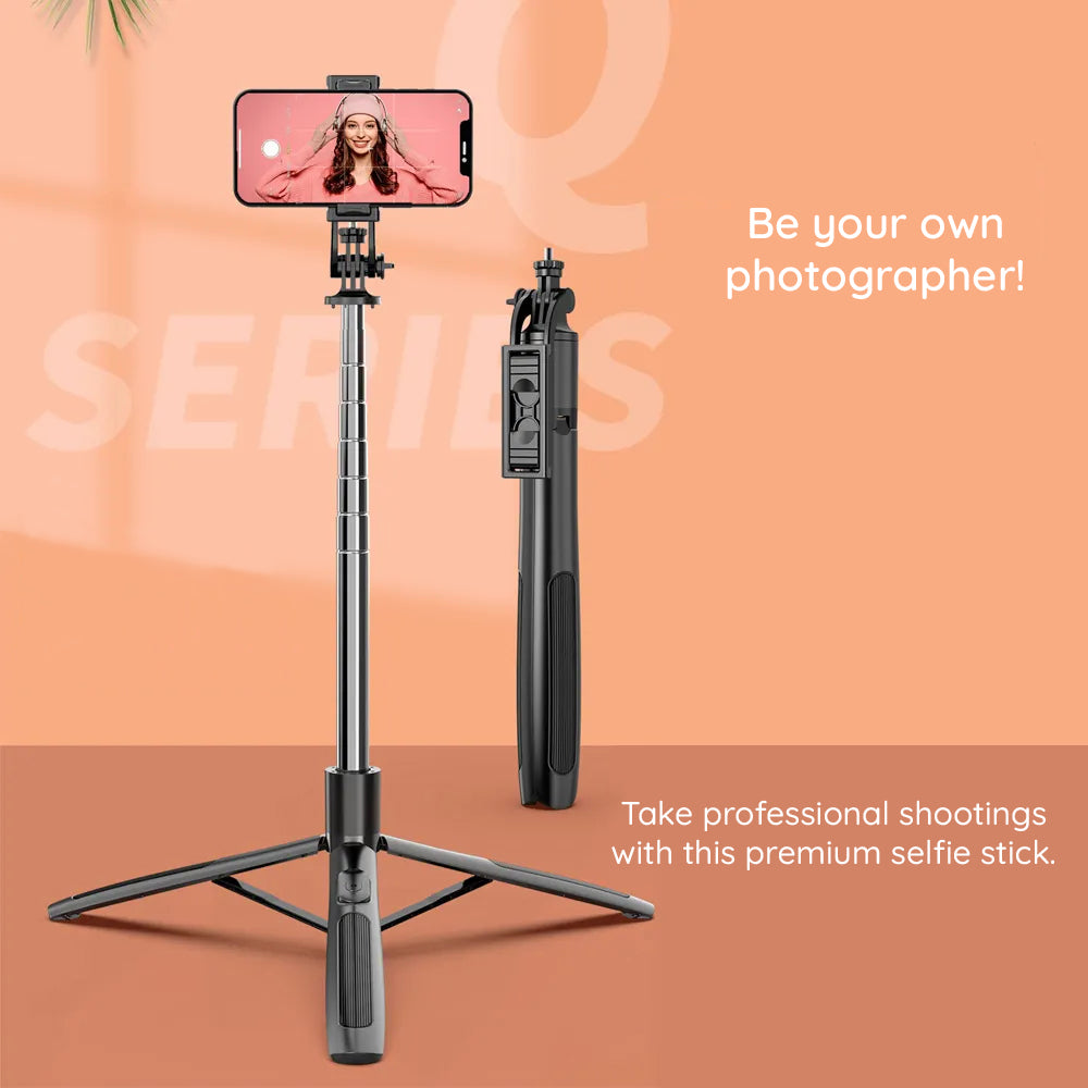 Selfie Stick Bluetooth Techsuit Q06, Univerzálny, Čierny